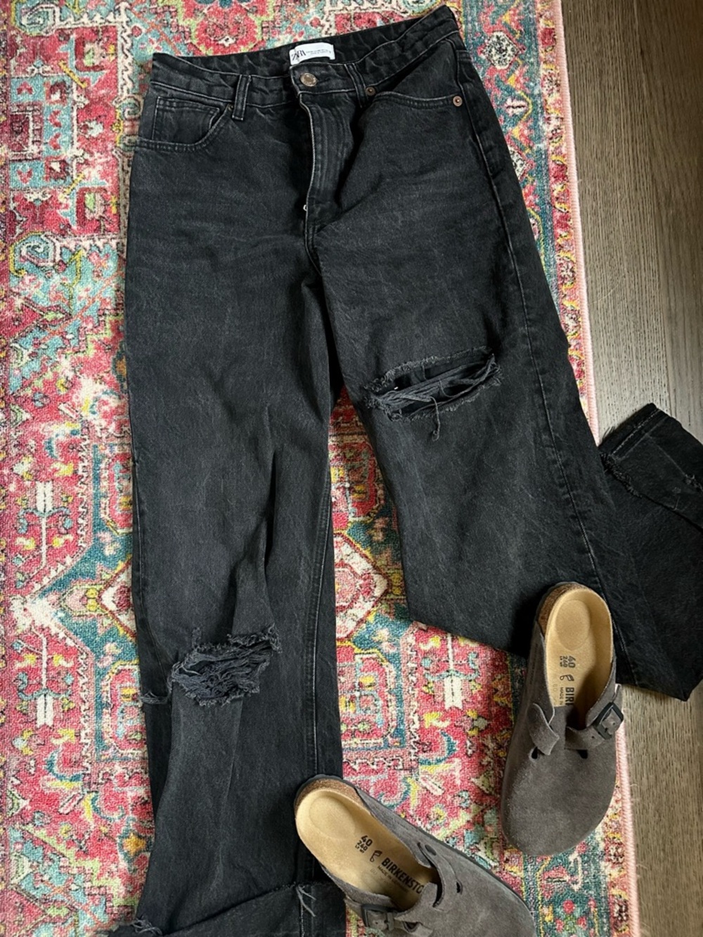 Zara Black Wide leg Jeans size 6